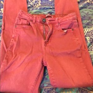 European brand red skinny jeans